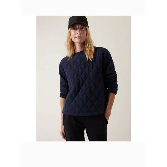 New with tags Athleta retroplush quilted crew nexk sweatshirt xs - Picture 5 of 8